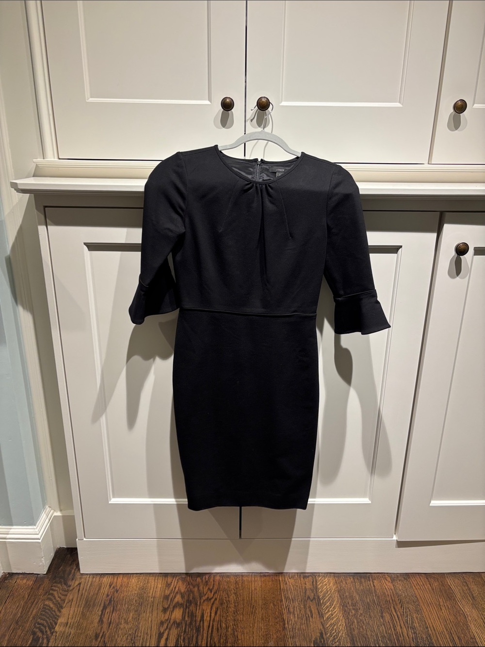 J. Crew Black Dress with Ruffle Sleeves
